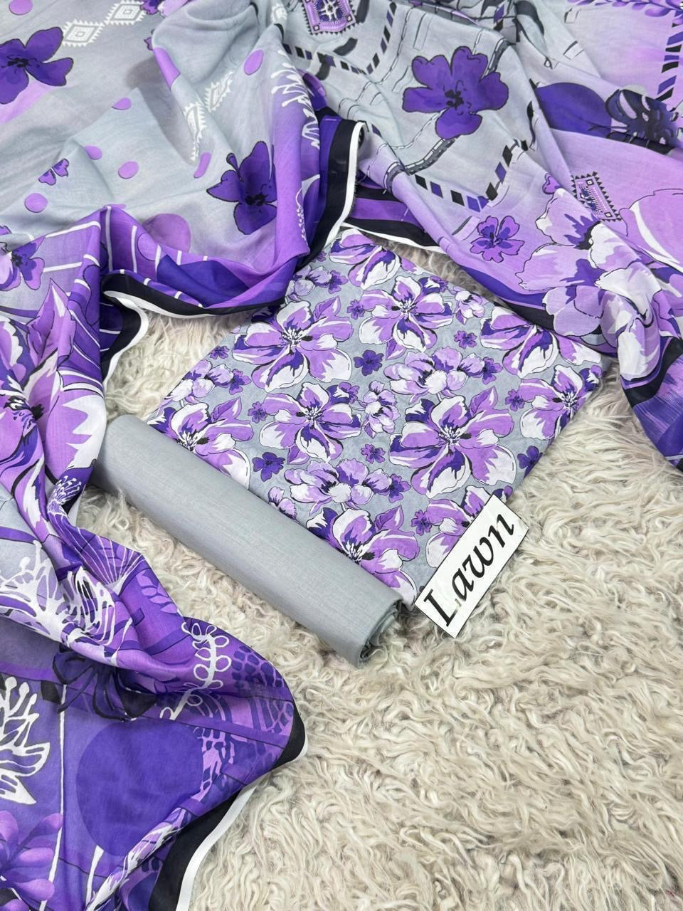 Lawn 3 PC Digital printed-Unstitched