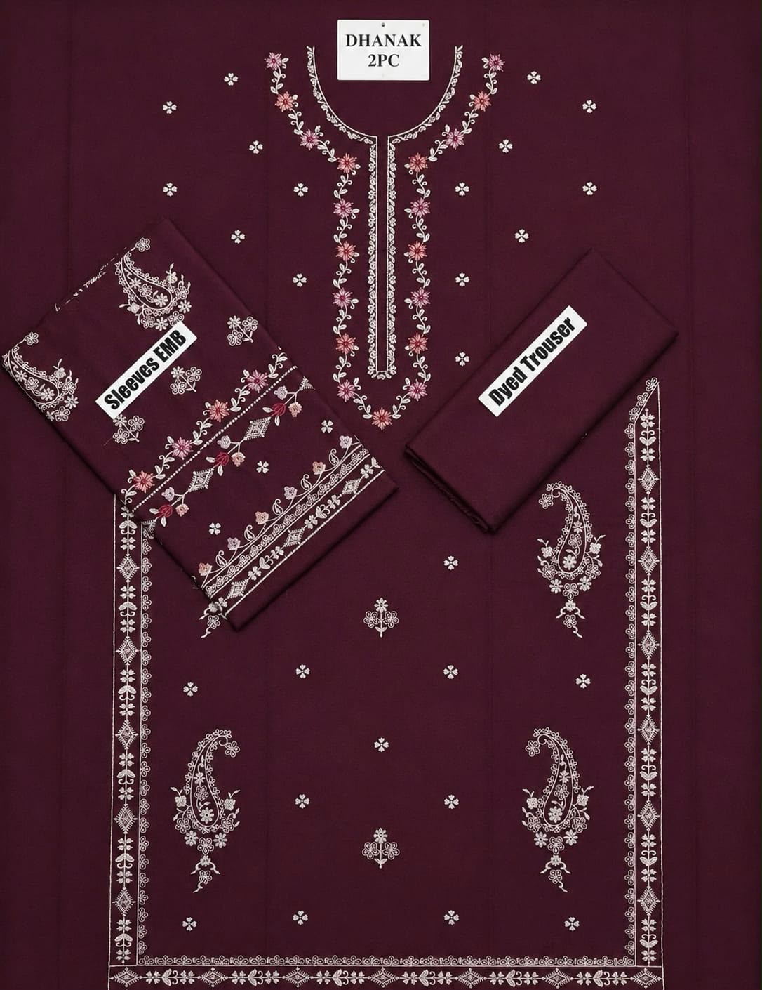 Dhanak wool Lime lite 2PC-Plum