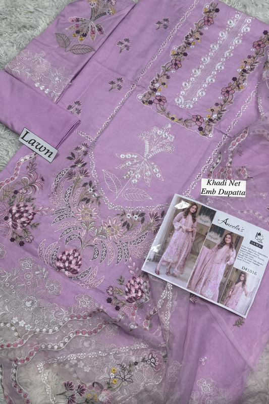 3 Piece -Embroidered Lawn Suit-Lailik