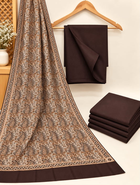 Turkish Jacquard Shawl-Chocolate