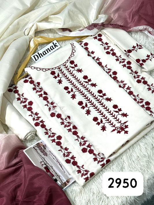 Alizeh 3 Pc Embroidery with wool Shawl