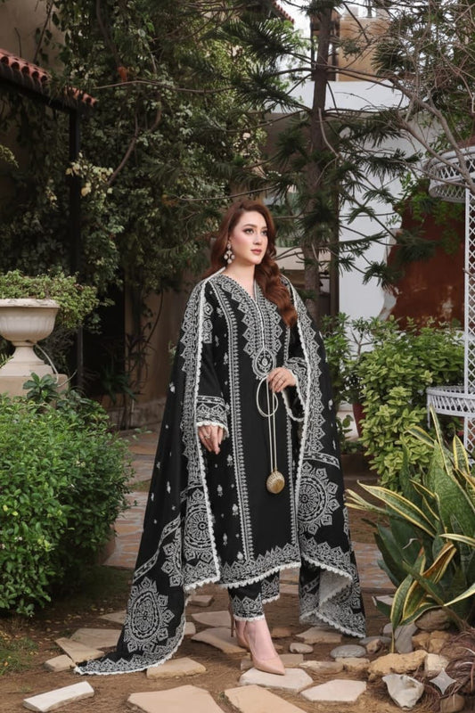 Aneela’s Premium Lawn 3PC Embroidery with Digital Dupatta