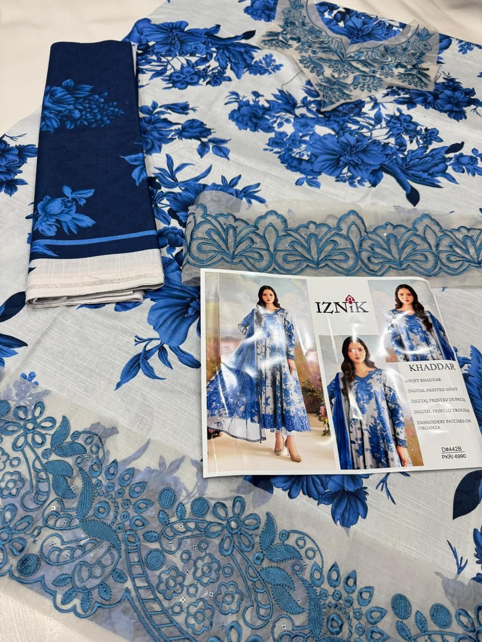 KHADDAR Digital Print 3pc WIDER With Patches