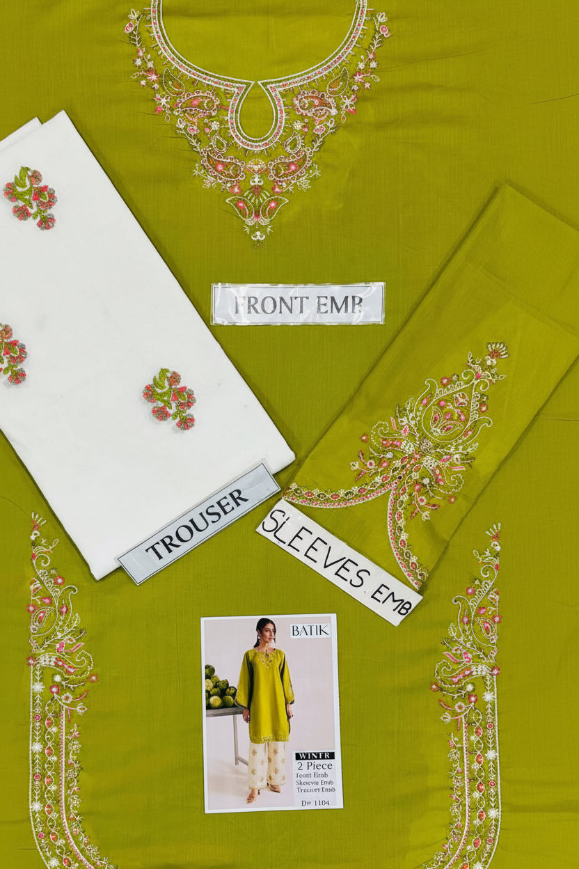 Winter bloom Parrot White Trouser-2 PC