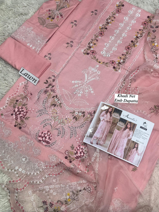 3 Piece - Embroidered Lawn Suit