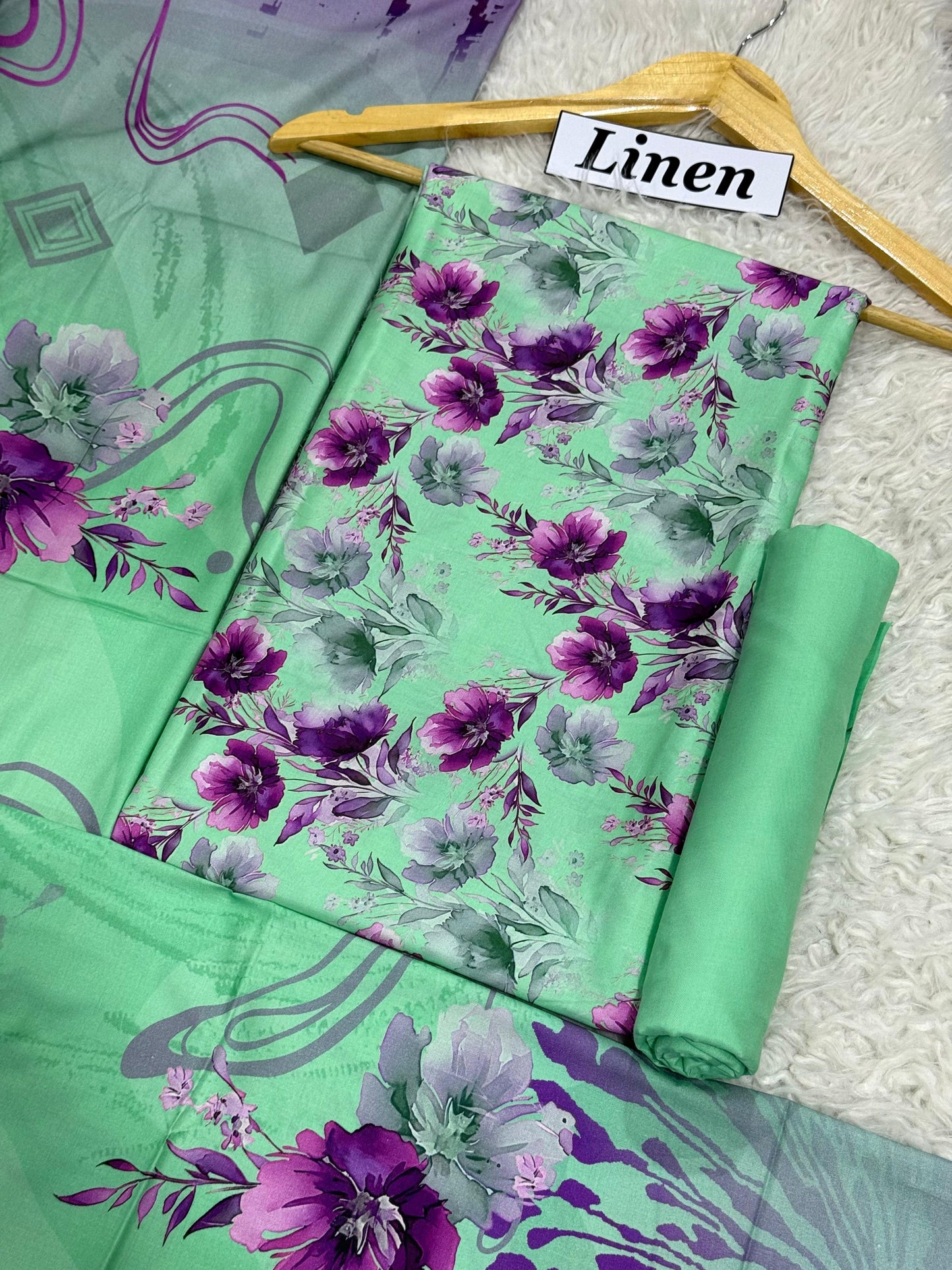 Linen Printed 3pc D-32