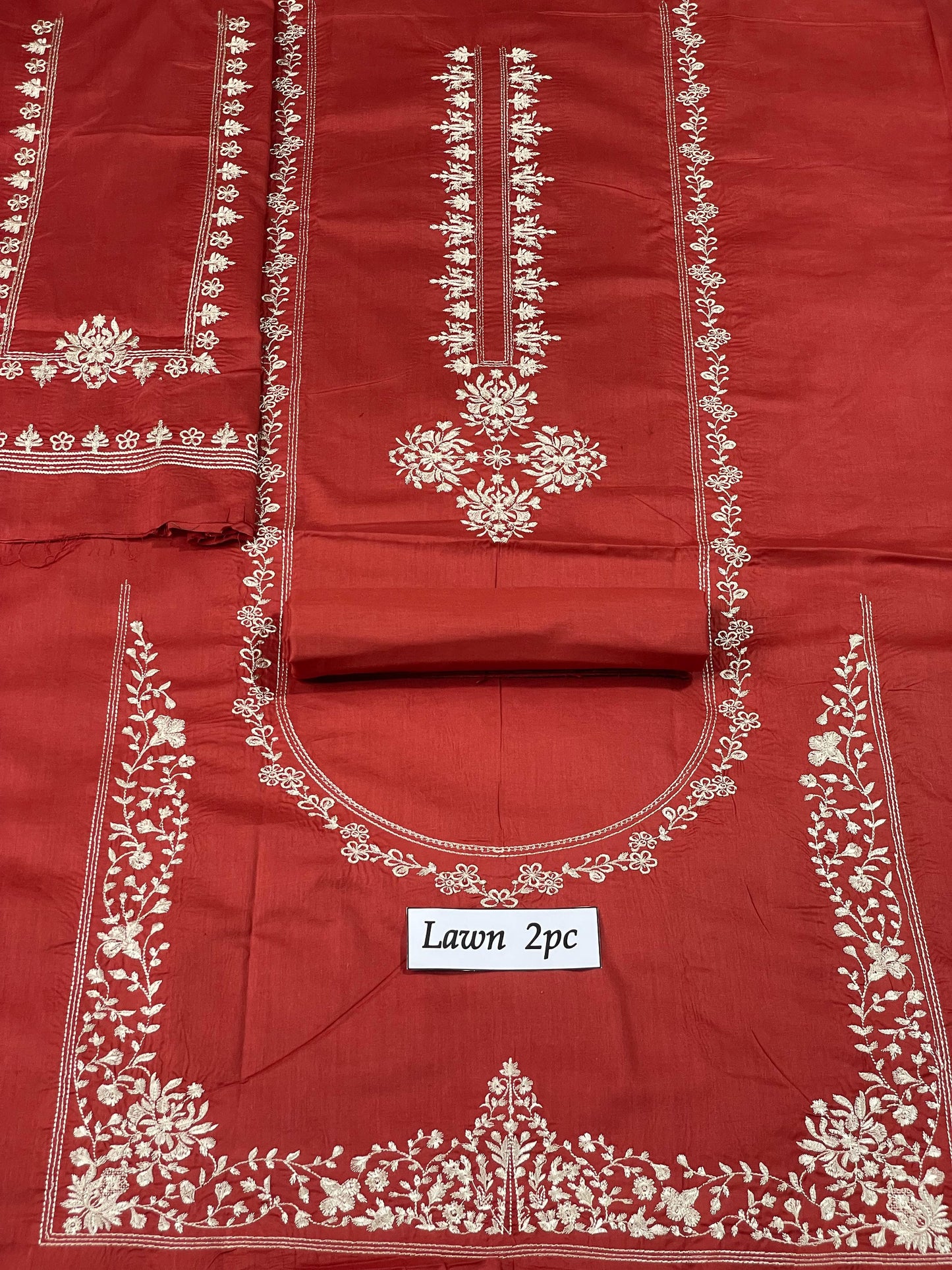 Lawn 2 Pc Embroidery-Rust
