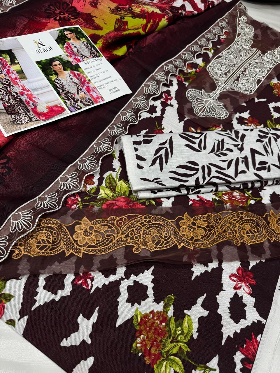 KHADDAR Digital Print 3pc WIDER With Patches