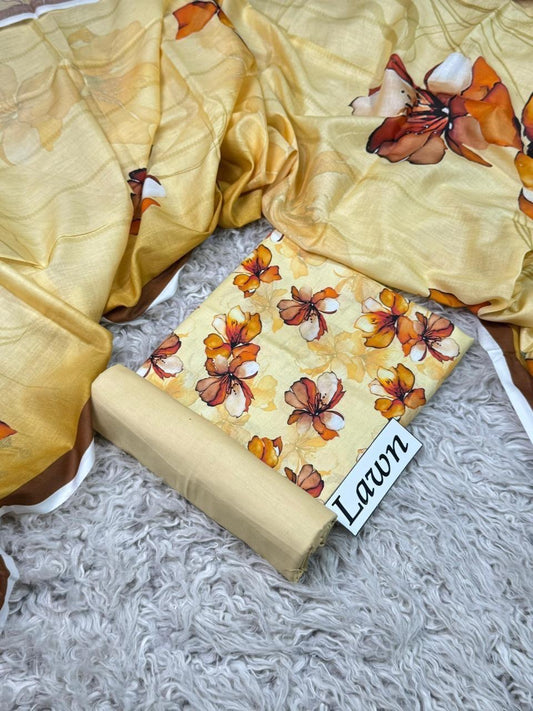 Lawn 3 PC Digital printed-Unstitched