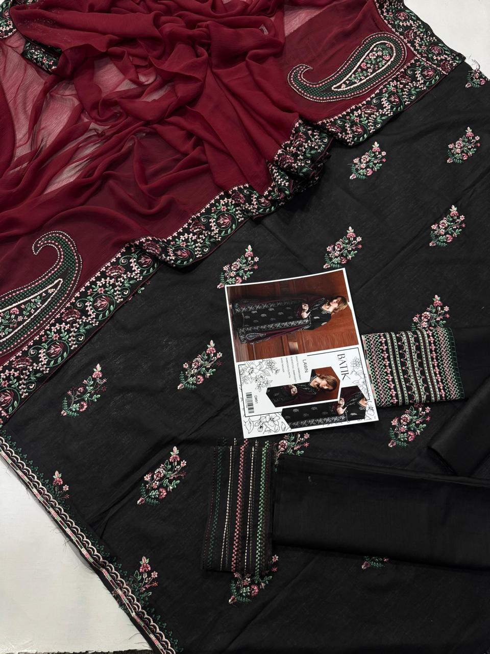 Batik 3Pcs Embroidered Summer Lawn Collection