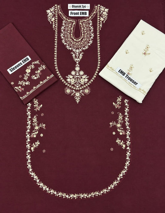 Dhanak wool Urge White T-Meroon