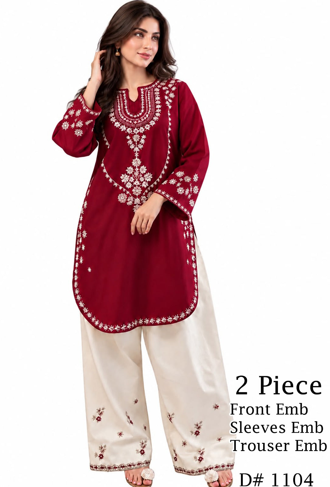 Dhanak wool Urge White T-Meroon