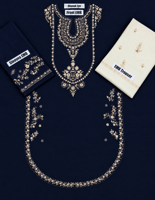 Dhanak wool Urge White T-Navy