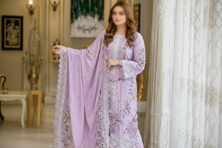 3 Piece -Embroidered Lawn Suit-Lailik