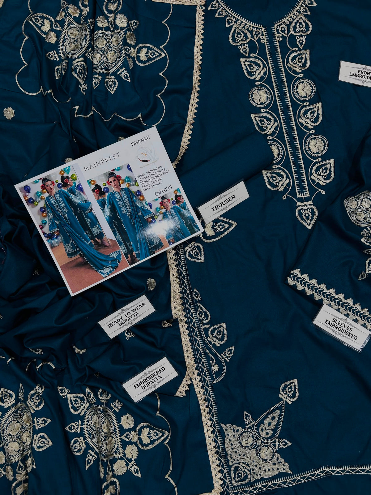 NAIN PREET– 3 Piece winter wool 2 sided Pallu ready to wear shawl-Zink