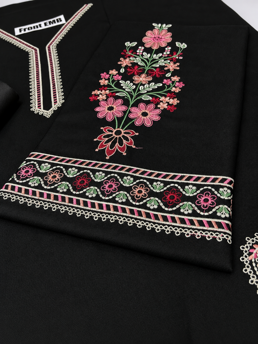Baroque-Dhanak wool ready to wear Multi Embroidered