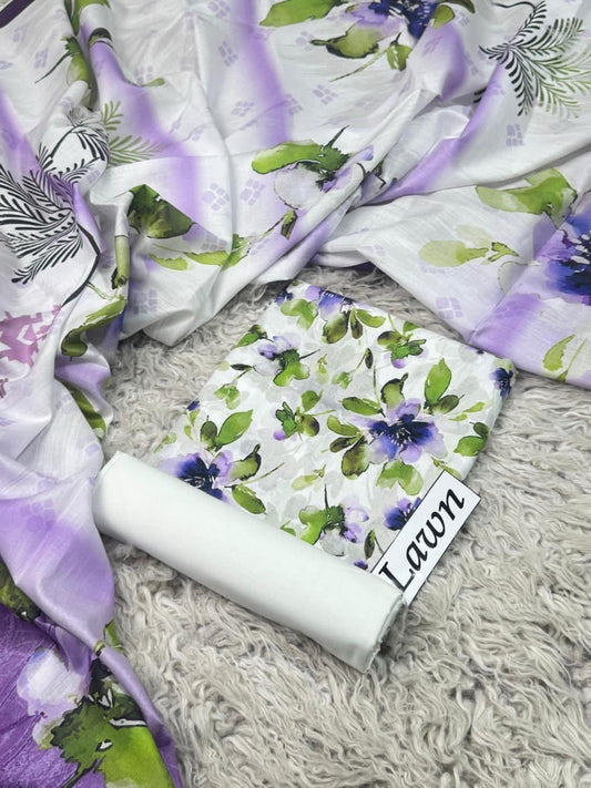 Lawn 3 PC Digital printed-Unstitched