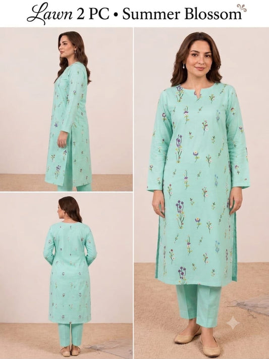 2pc Lawn Floral Embroidered-EQUA