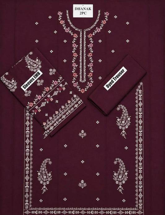 Dhanak wool Lime lite 2PC-Plum