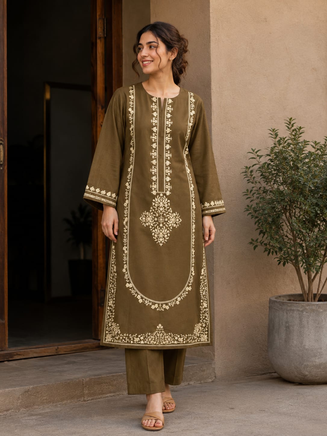 Asling Premium Winter 2 PC-S Mehndi