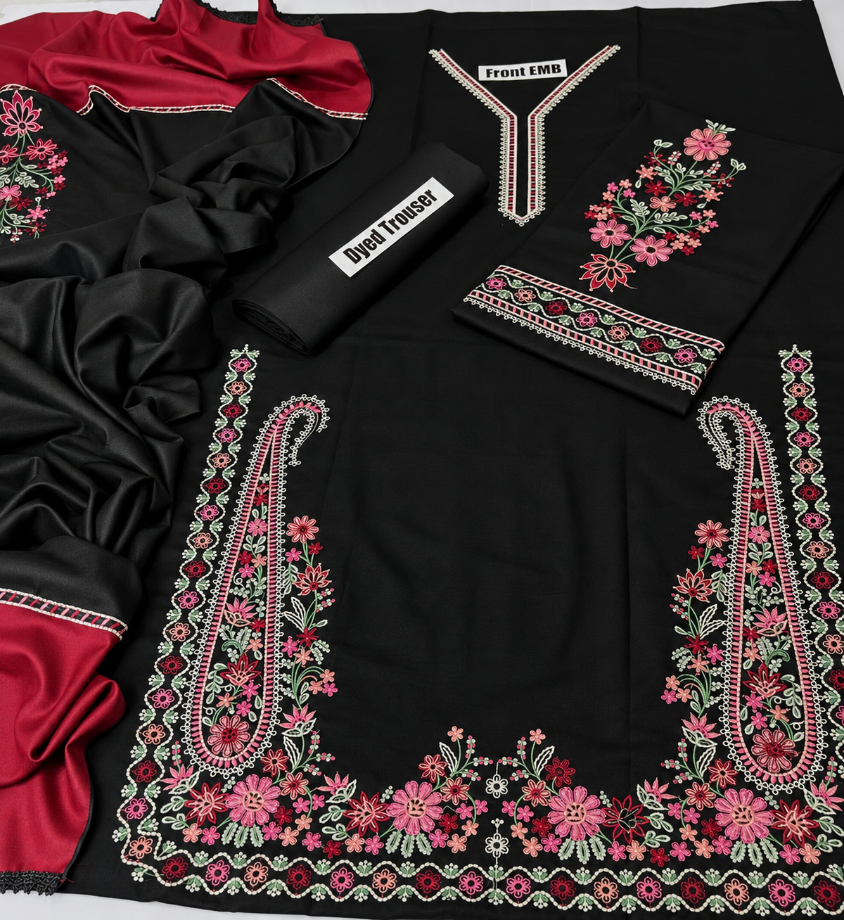 Baroque-Dhanak wool ready to wear Multi Embroidered