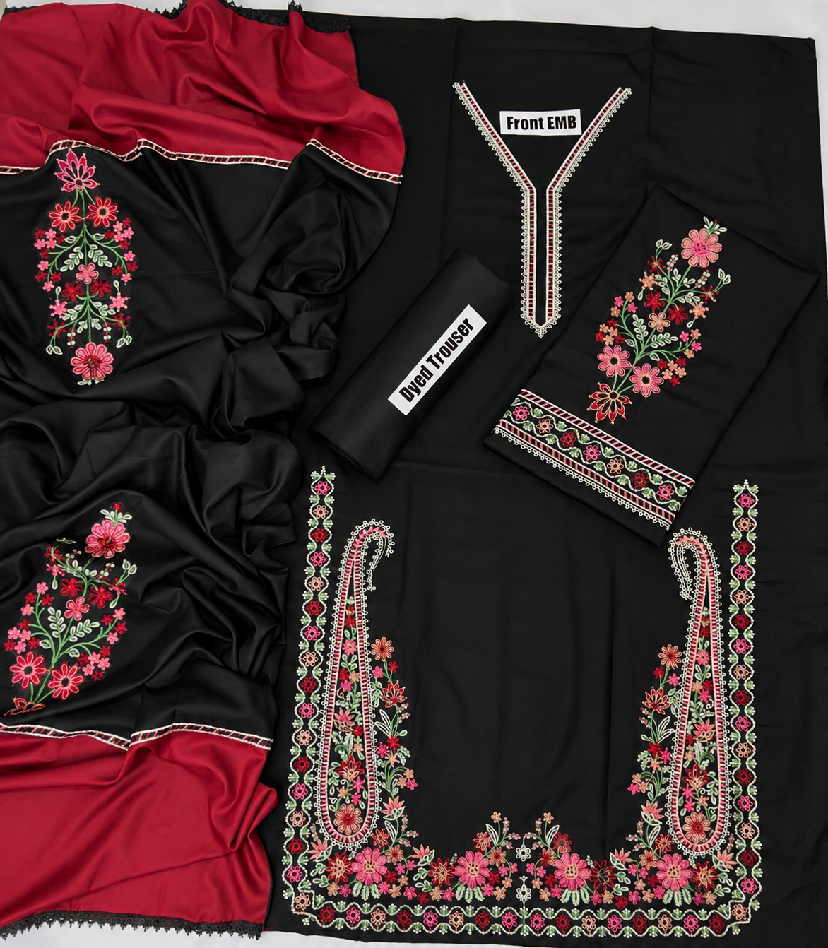 Baroque-Dhanak wool ready to wear Multi Embroidered