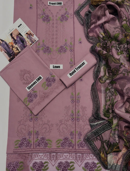 Summer 3 PC COCO Light Purple Chikankari