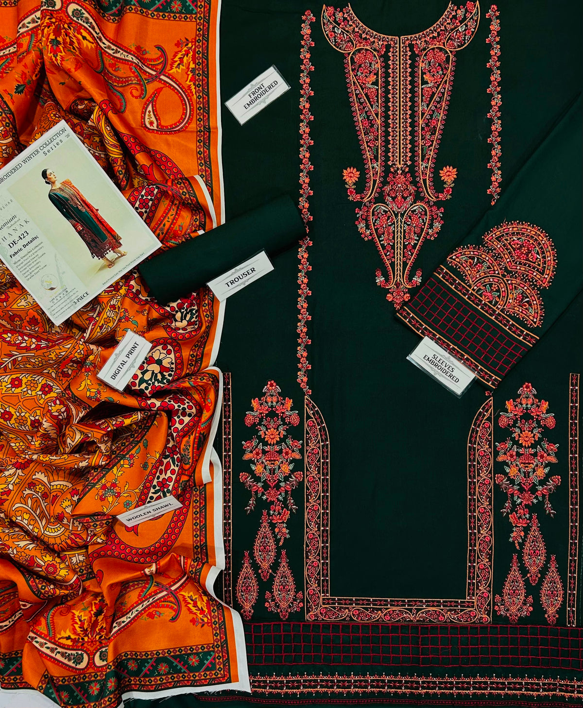 HUSSAIN REHAR DHANAK UNSTITCHED EMB 3PC
