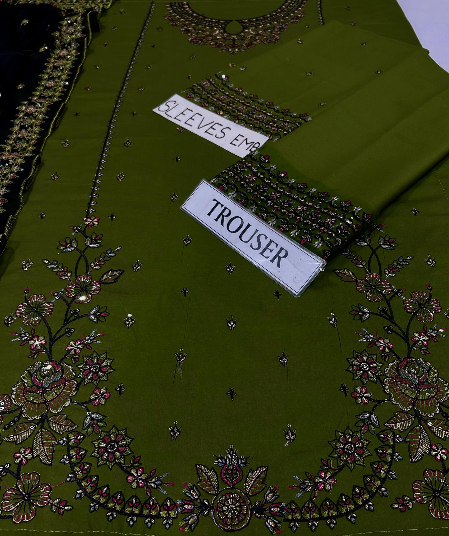 Elegant 3 PC Embroidery with Ready to wear Bamber Shifoon Duppata