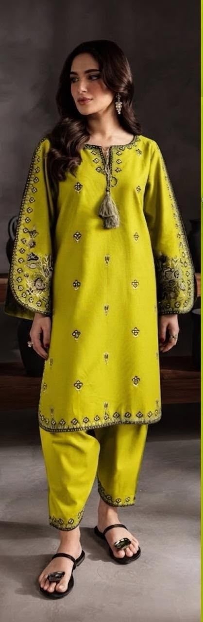 Dhanak wool Khaadi 2PC-Parrot