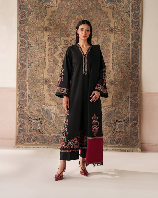 Baroque-Dhanak wool ready to wear Multi Embroidered