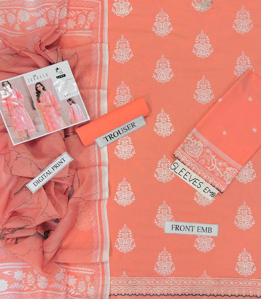 Summer 3 PC ZARQASH inspired Lawn