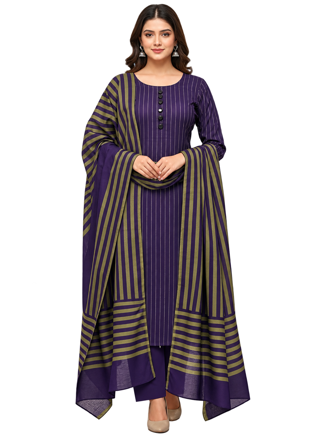 3pc Multani Susi Khaadi-Purple