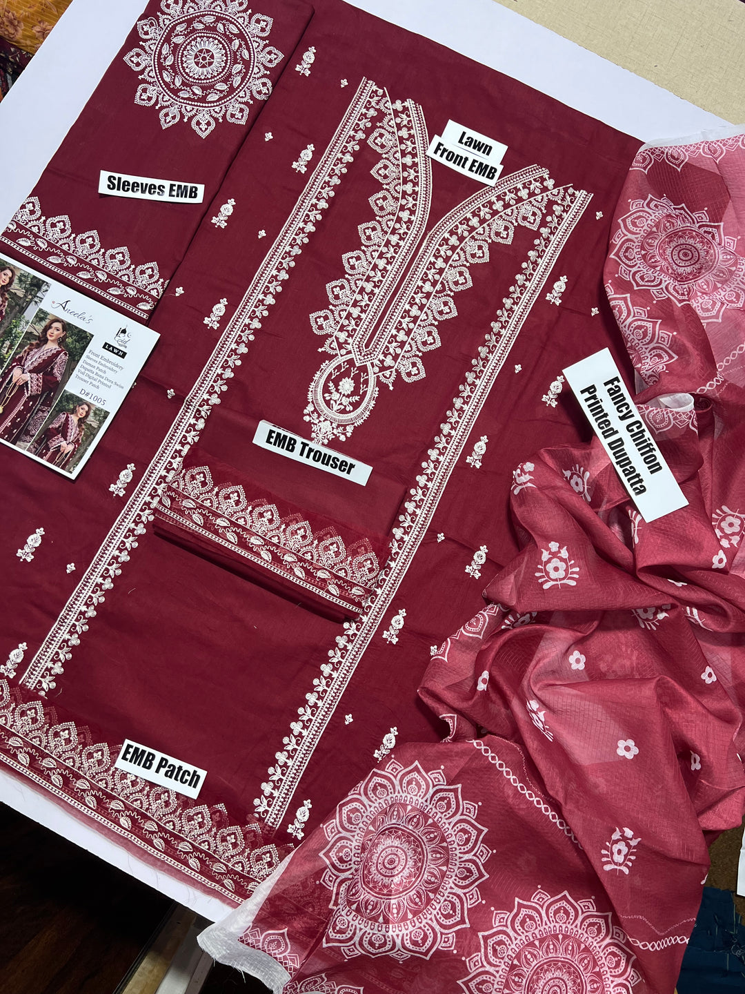 Embroidered 3pc Aneela&