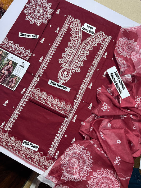 Embroidered 3pc Aneela's