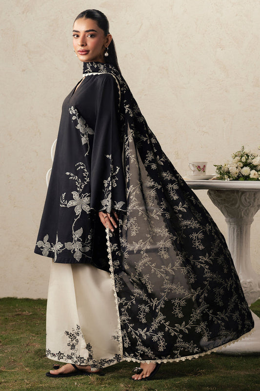 Cross Stitch – 3 Piece Embroidery heavy shawl ready to wear-contrast Trouser