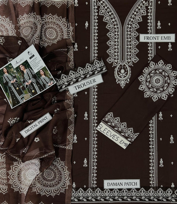 Embroidered 3pc Aneela&