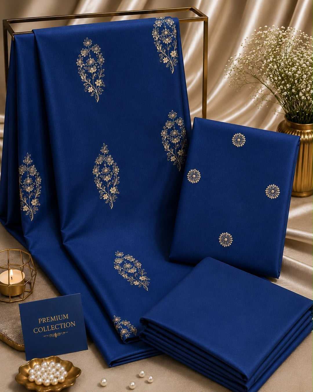 2pc Premium Pure Lawn Embroidered-Allover Blue