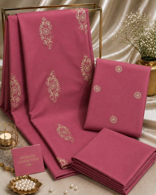 2pc Premium Pure Lawn Embroidered-Allover T Pink