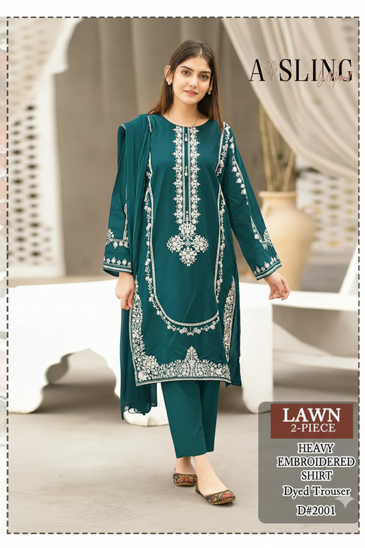 Lawn 2 Pc Embroidery-Zink