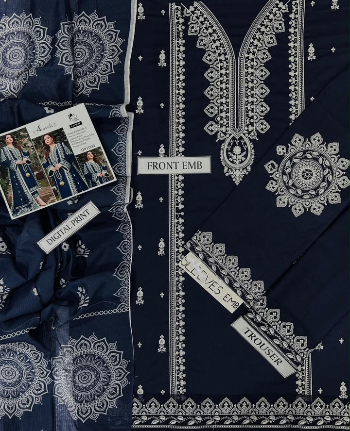 Embroidered 3pc Aneela&