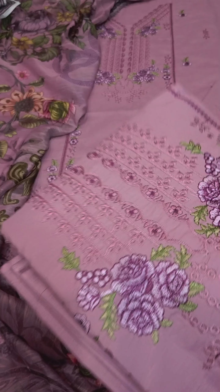 CoCo- Lawn 3 PC EMBROIDERY CHIKANKARI swiss bana Dora voil Printed Duppata