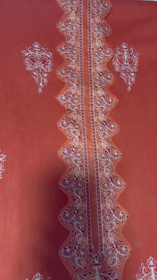 Breeze 3 PC Heavy embroidery-Rust