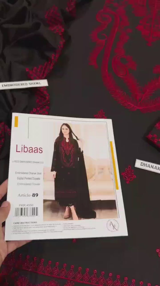 Premium 3 Piece Dhanak Marina Black for Winter Elegance