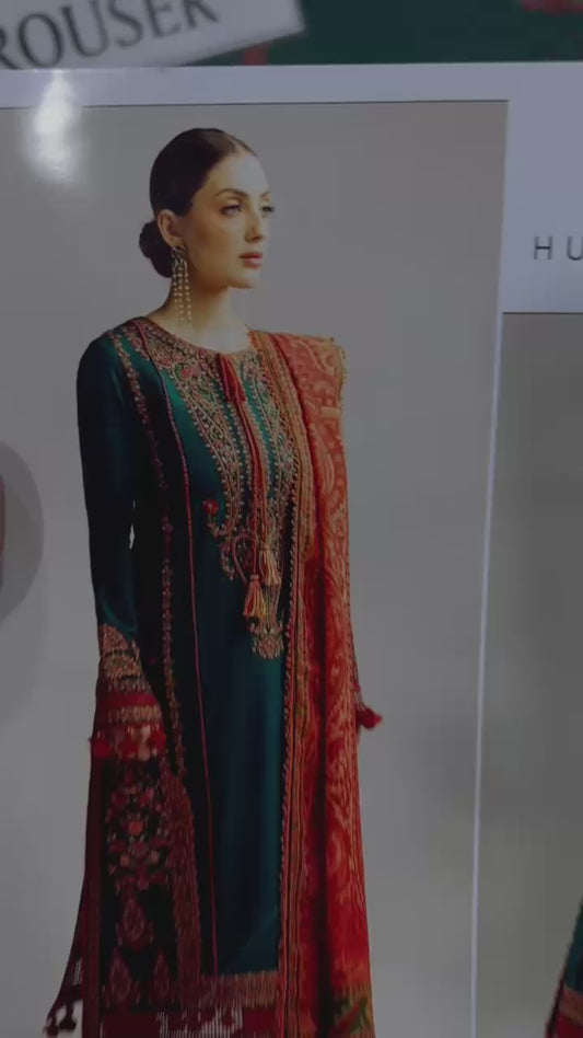 Hussain Rehar Heavy Embroidery with Fancy Digital print Duppata