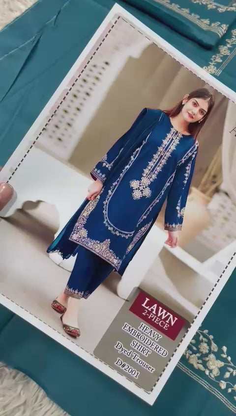 Lawn 2 PC Embroidery-Zink