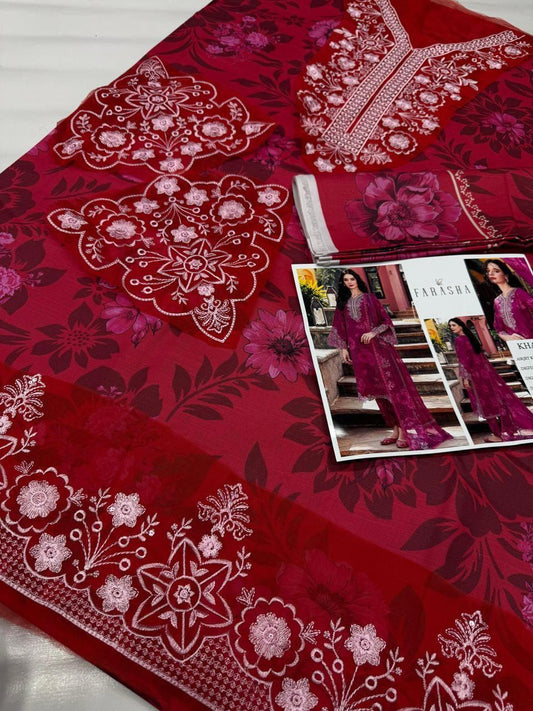 KHADDAR Digital Print 3pc WIDER With Patches