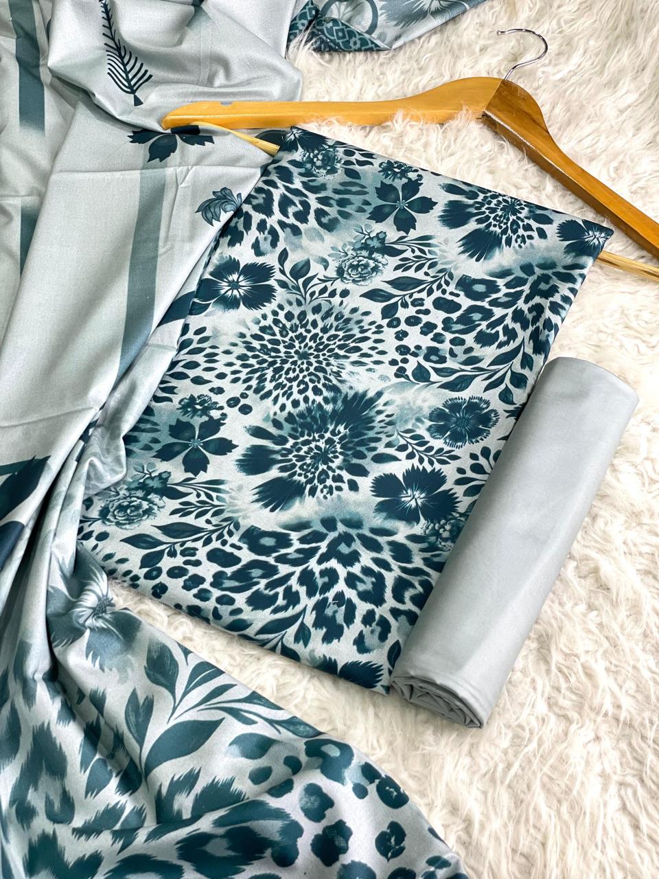 Linen Printed 3pc D-19