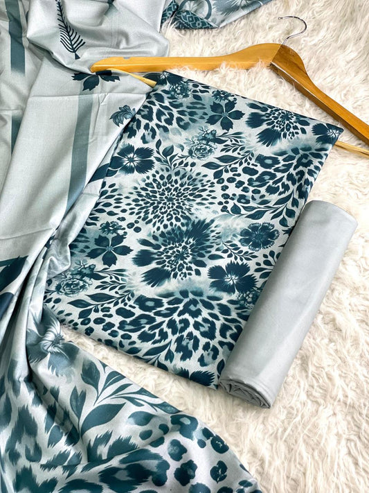 Linen Printed 3pc D-19