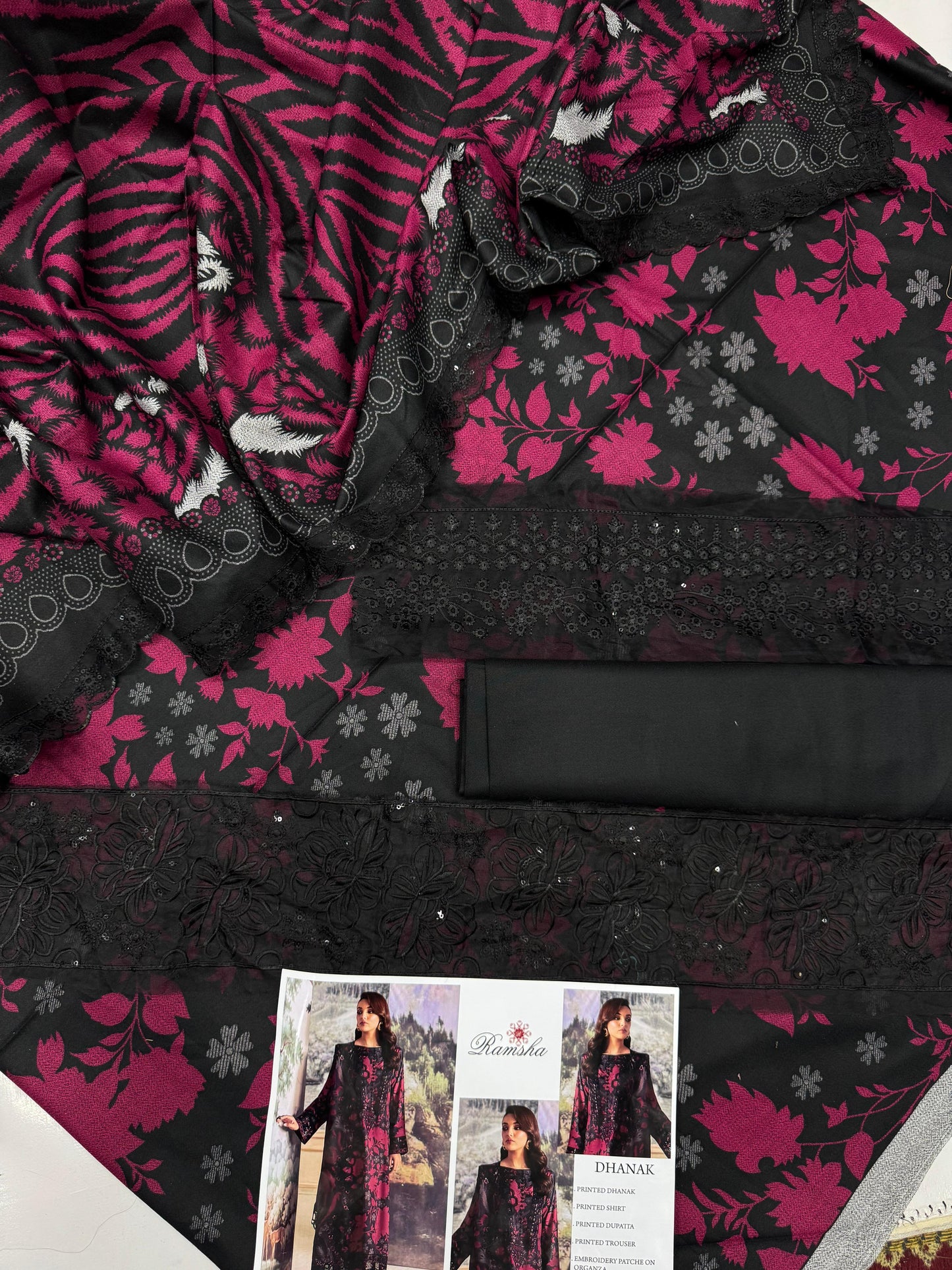 KHADDAR Digital Print 3pc WIDER With Patches